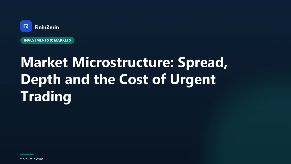Market Microstructure: Spread, Depth and the Cost of Urgent Trading