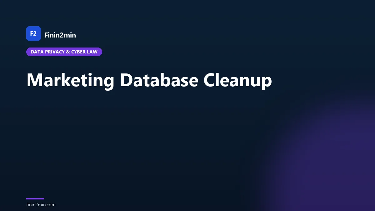 Marketing Database Cleanup
