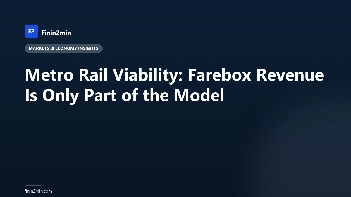 Metro Rail Viability: Farebox Revenue Is Only Part of the Model