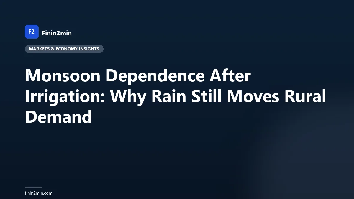 Monsoon Dependence After Irrigation: Why Rain Still Moves Rural Demand