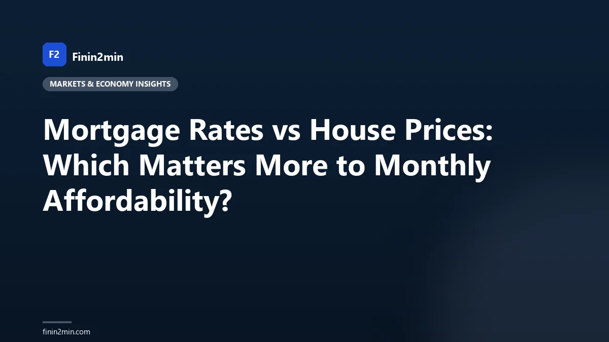 Mortgage Rates vs House Prices: Which Matters More to Monthly Affordability?
