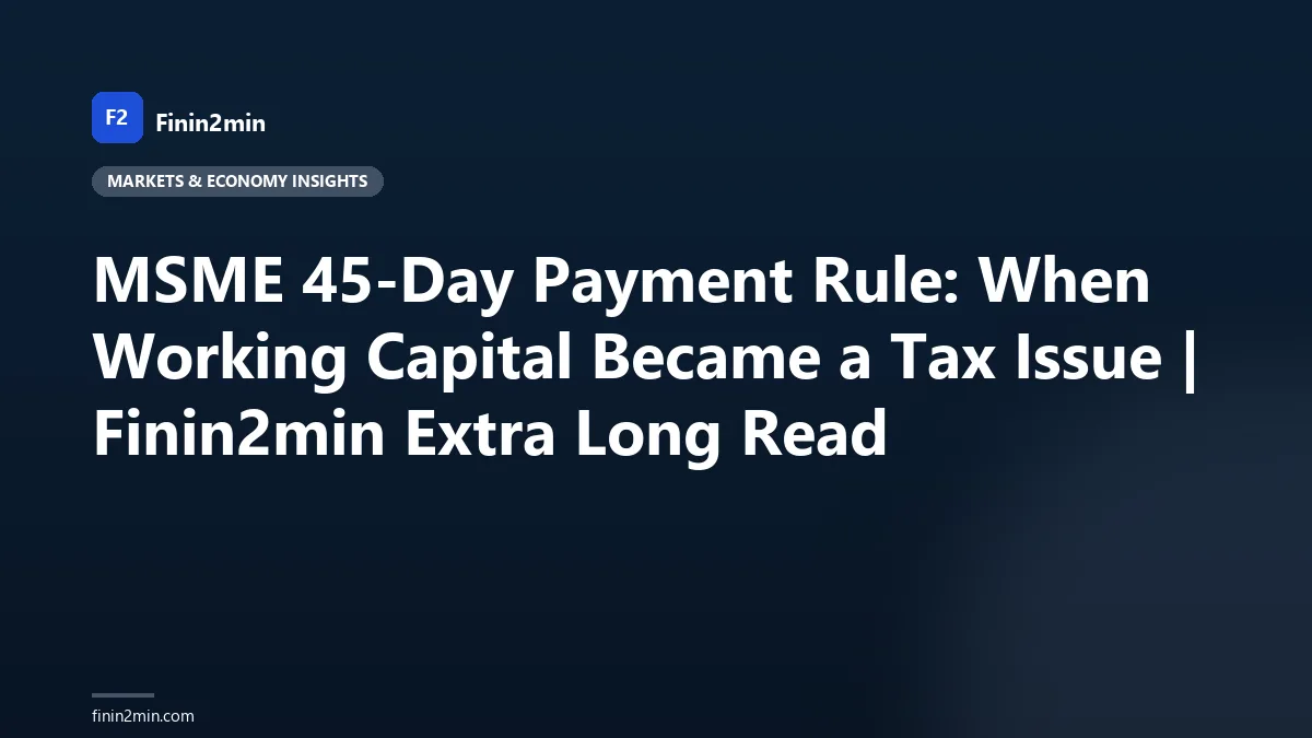 MSME 45-Day Payment Rule: When Working Capital Became a Tax Issue | Finin2min Extra Long Read