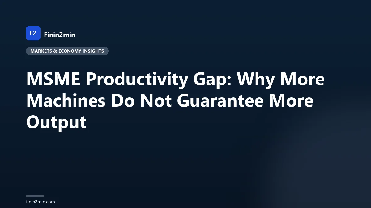 MSME Productivity Gap: Why More Machines Do Not Guarantee More Output