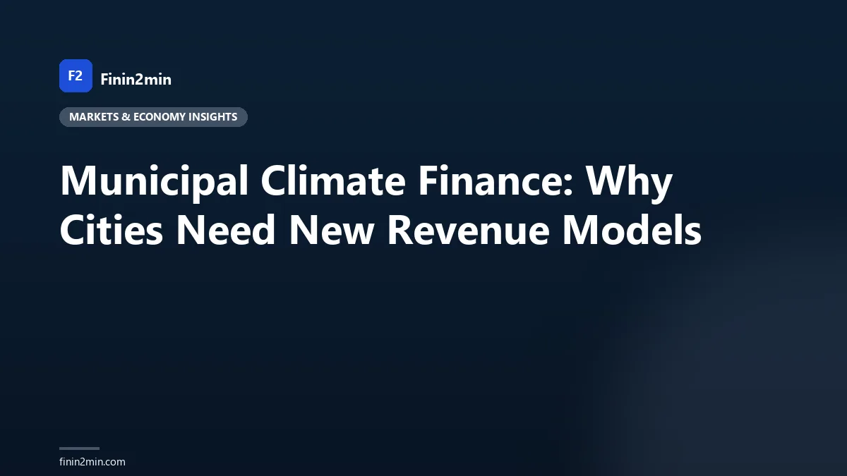 Municipal Climate Finance: Why Cities Need New Revenue Models