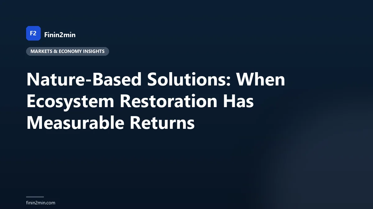 Nature-Based Solutions: When Ecosystem Restoration Has Measurable Returns