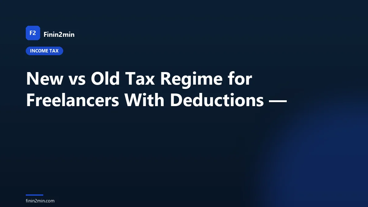 New vs Old Tax Regime for Freelancers With Deductions —