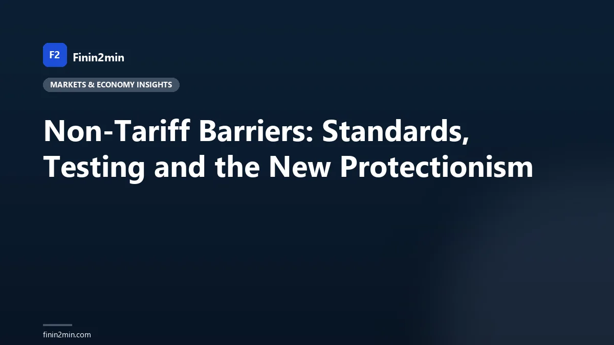 Non-Tariff Barriers: Standards, Testing and the New Protectionism