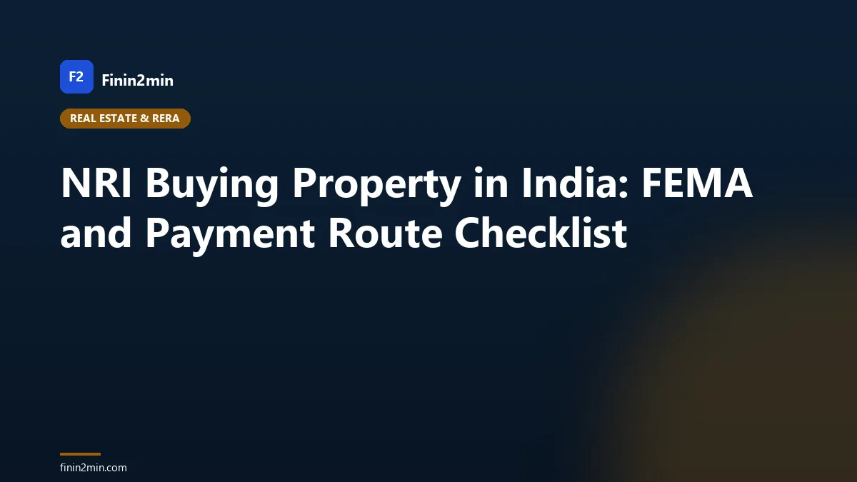 NRI Buying Property in India: FEMA and Payment Route Checklist