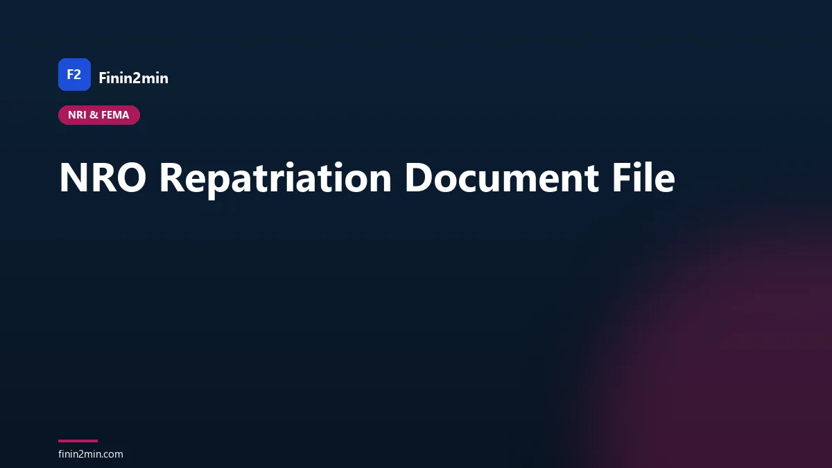 NRO Repatriation Document File