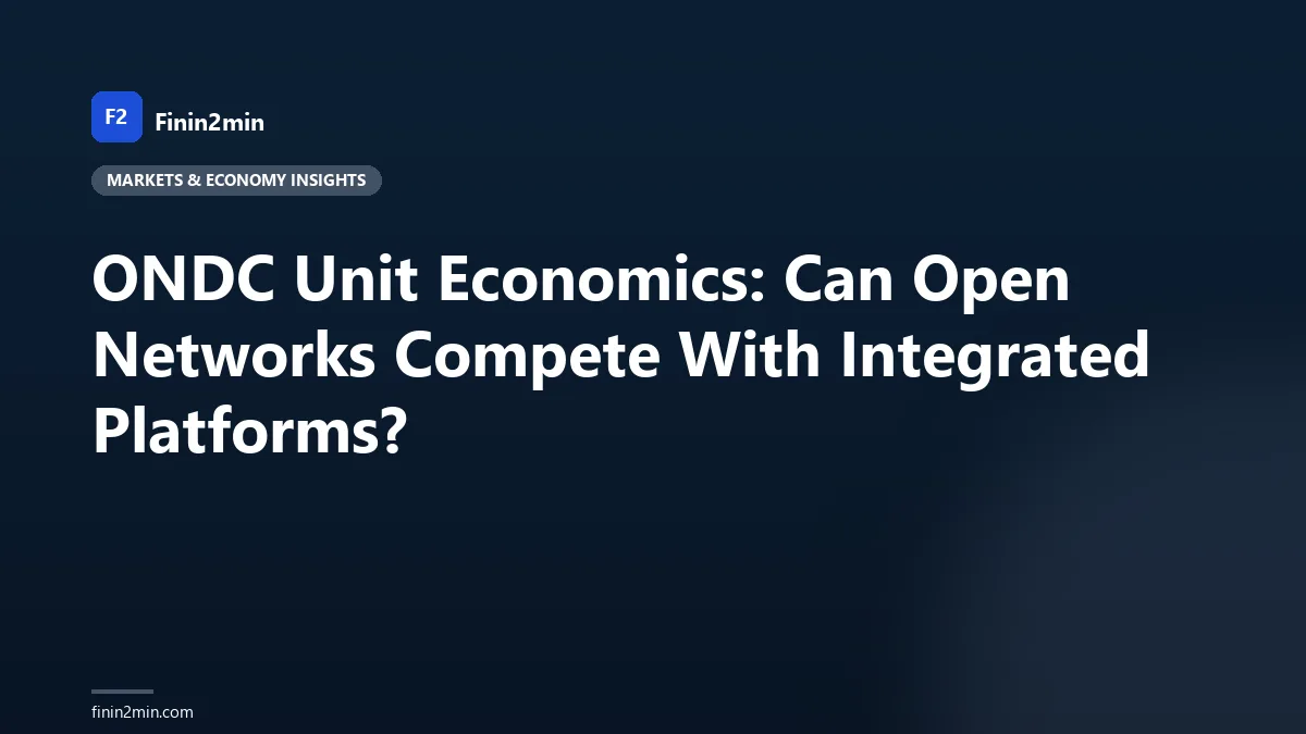 ONDC Unit Economics: Can Open Networks Compete With Integrated Platforms?