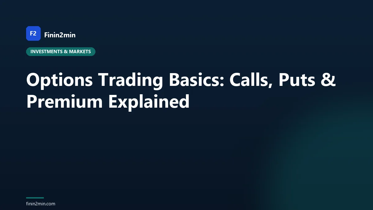 Options Trading Basics: Calls, Puts & Premium Explained
