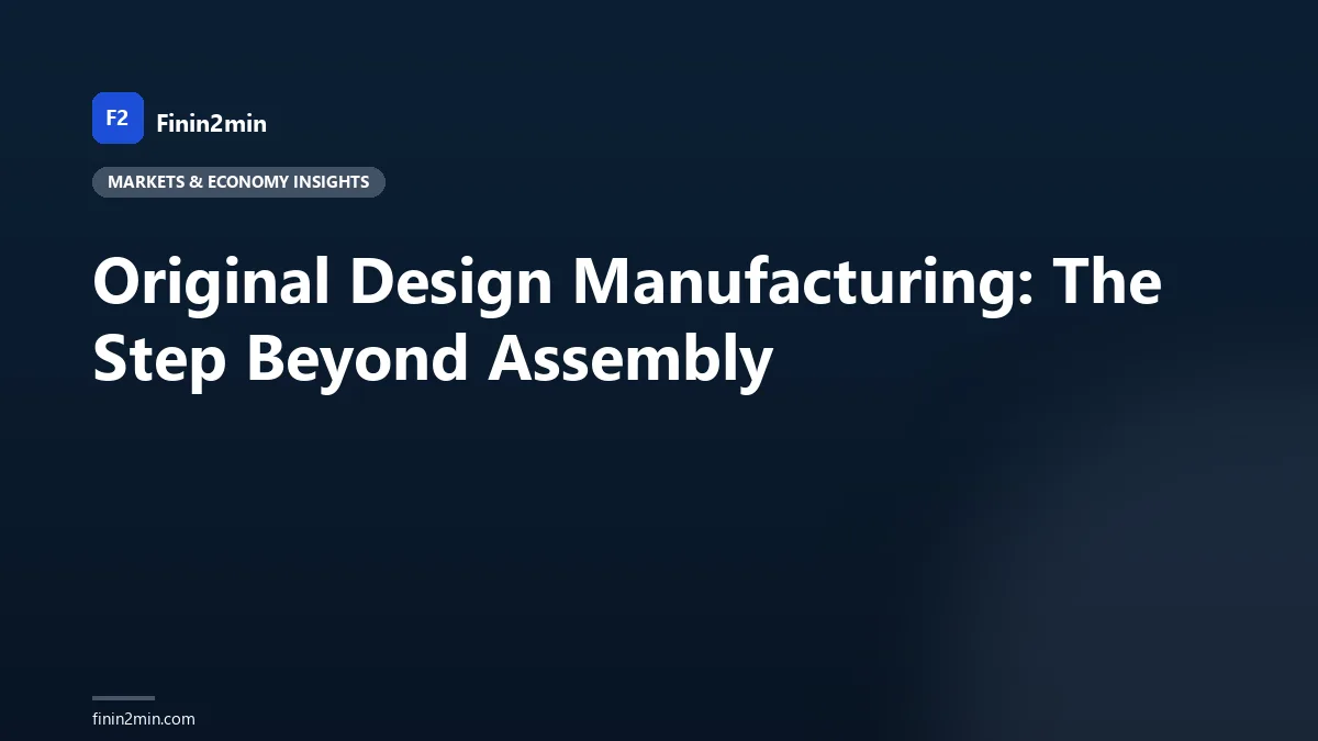 Original Design Manufacturing: The Step Beyond Assembly