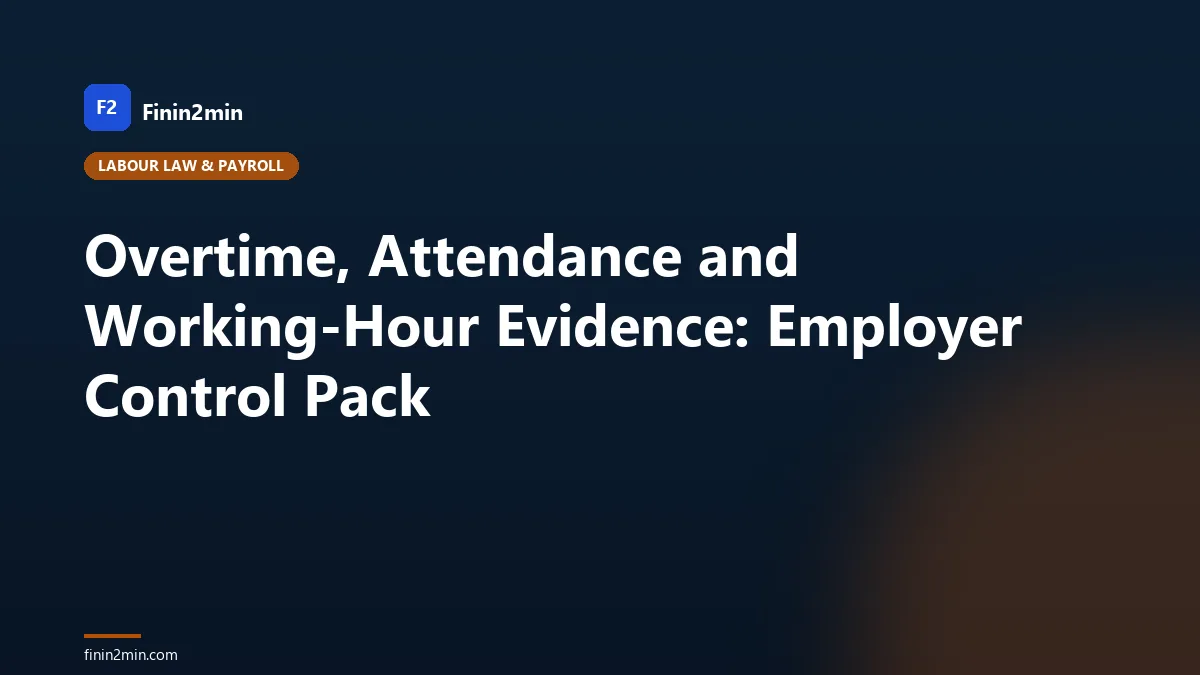 Overtime, Attendance and Working-Hour Evidence: Employer Control Pack