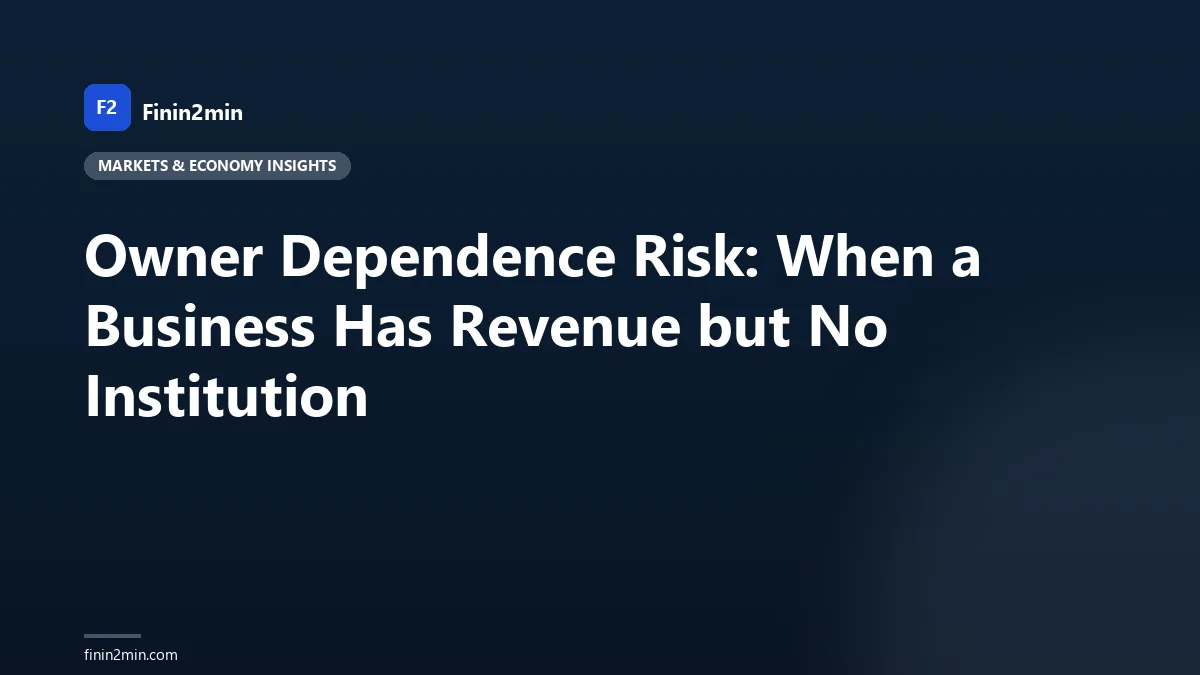 Owner Dependence Risk: When a Business Has Revenue but No Institution