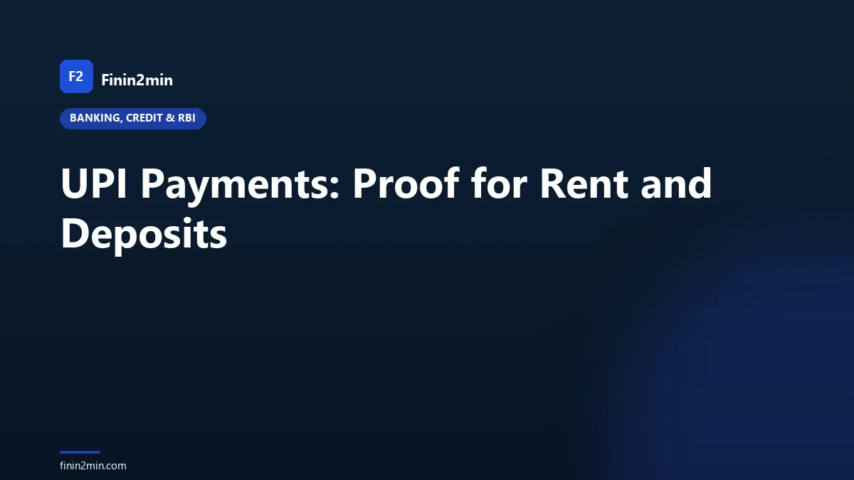 UPI Payments: Proof for Rent and Deposits