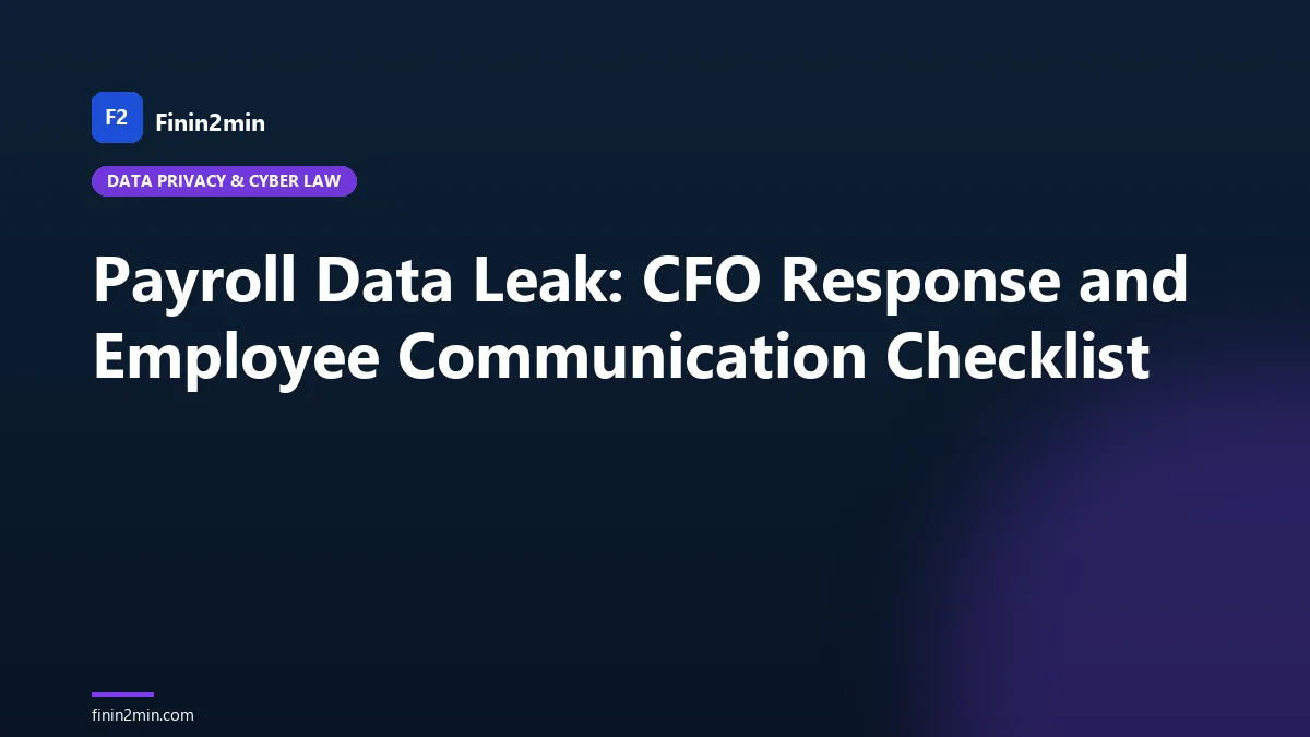 Payroll Data Leak: CFO Response and Employee Communication Checklist