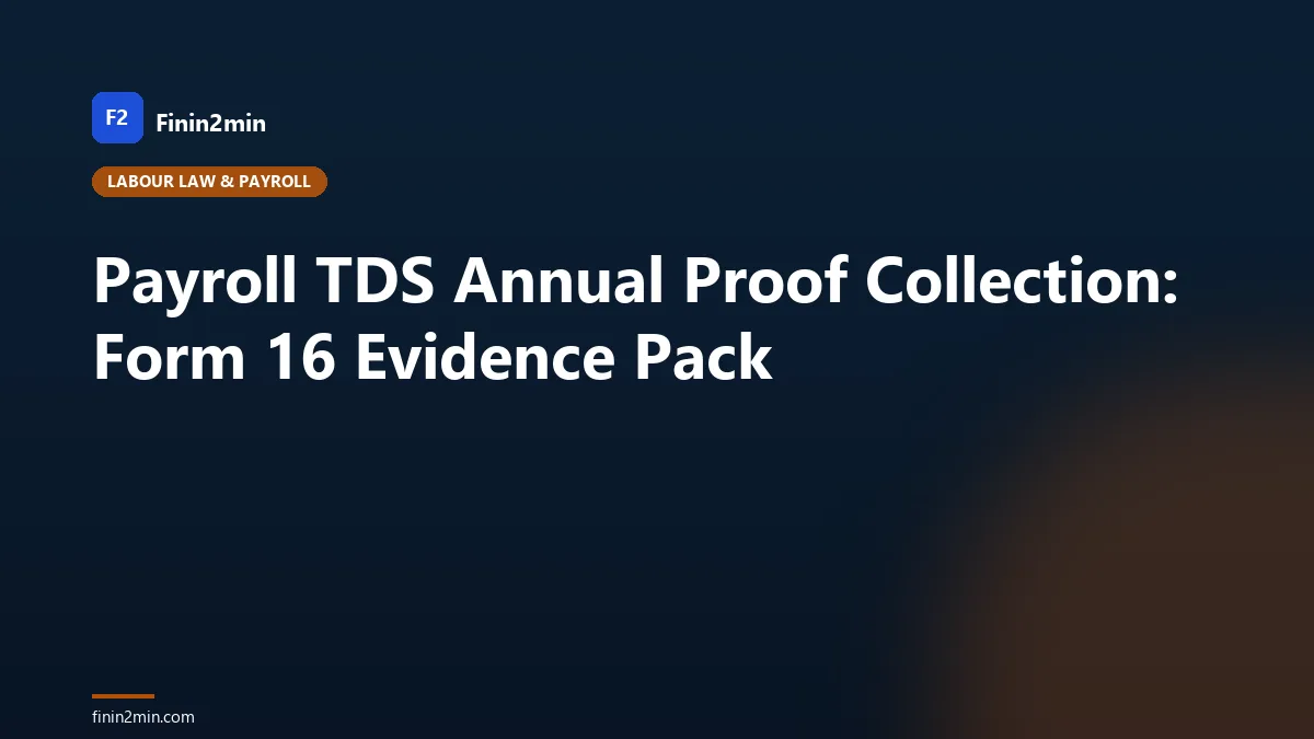 Payroll TDS Annual Proof Collection: Form 16 Evidence Pack