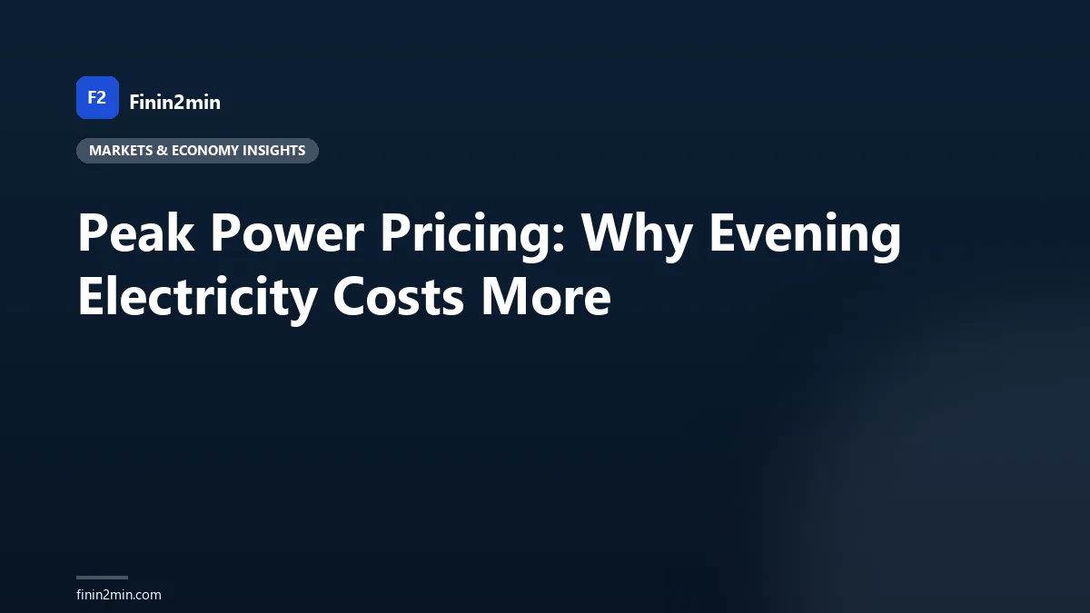 Peak Power Pricing: Why Evening Electricity Costs More