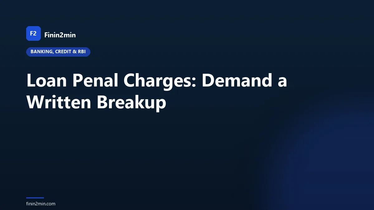 Loan Penal Charges: Demand a Written Breakup