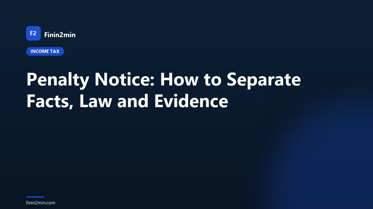 Penalty Notice: How to Separate Facts, Law and Evidence
