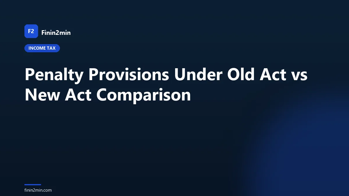 Penalty Provisions Under Old Act vs New Act Comparison