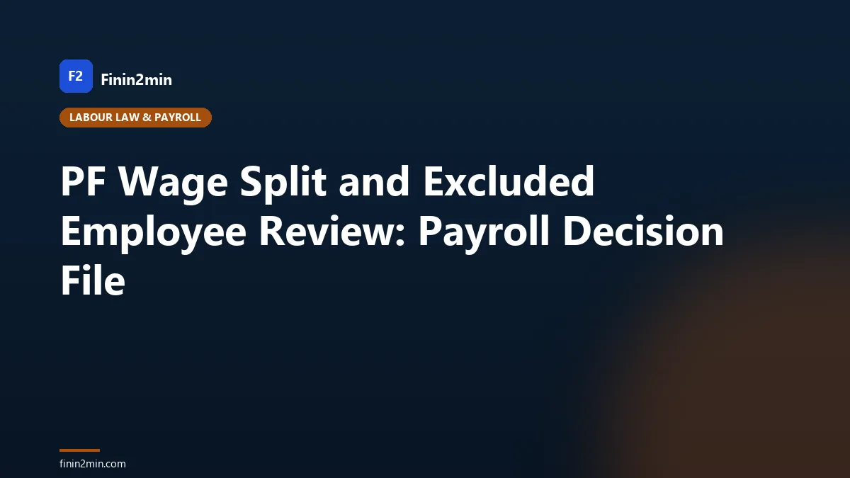 PF Wage Split and Excluded Employee Review: Payroll Decision File