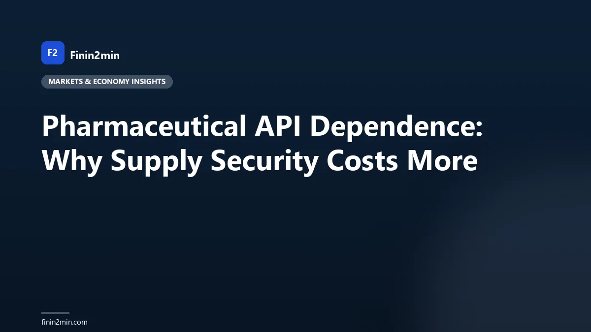 Pharmaceutical API Dependence: Why Supply Security Costs More