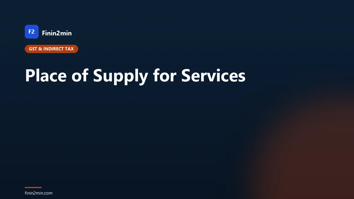 Place of Supply for Services