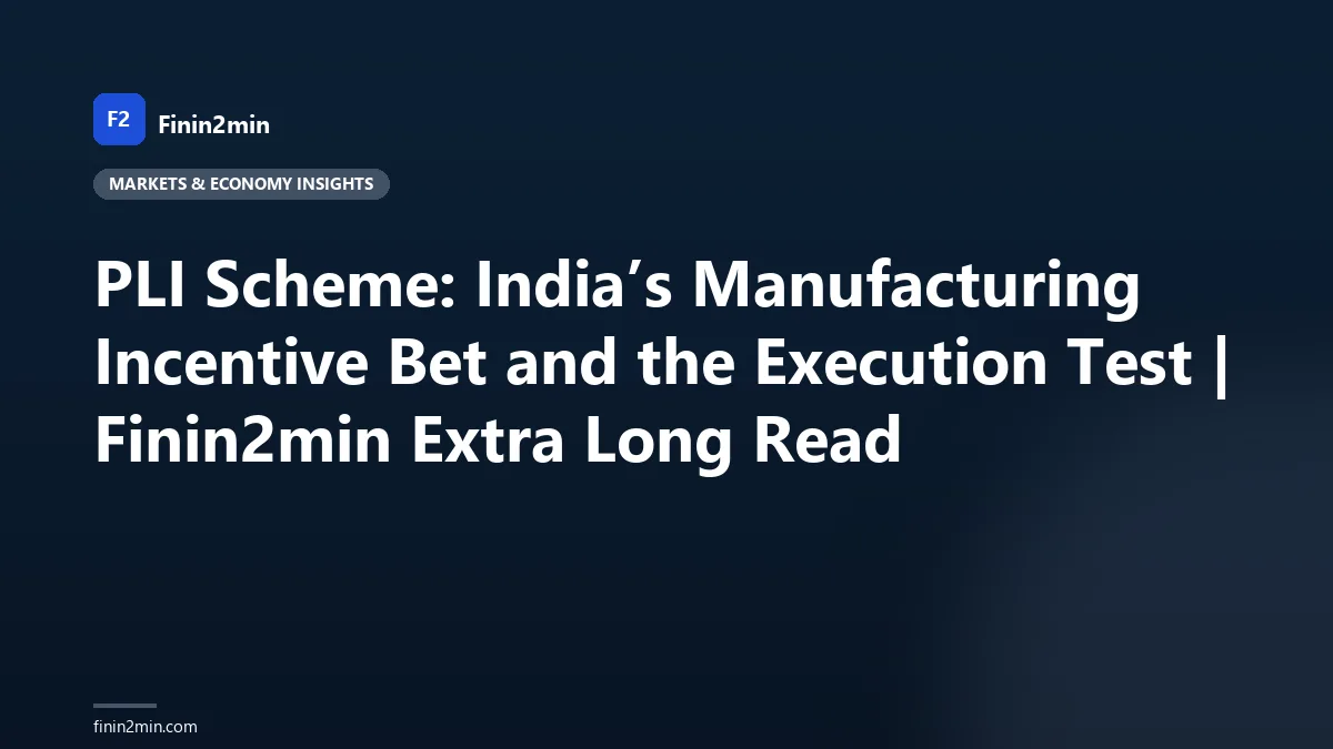 PLI Scheme: India’s Manufacturing Incentive Bet and the Execution Test | Finin2min Extra Long Read