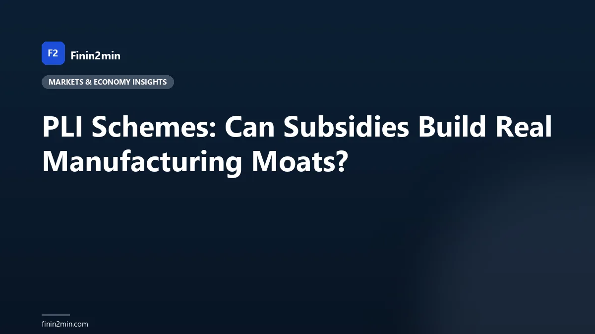 PLI Schemes: Can Subsidies Build Real Manufacturing Moats?