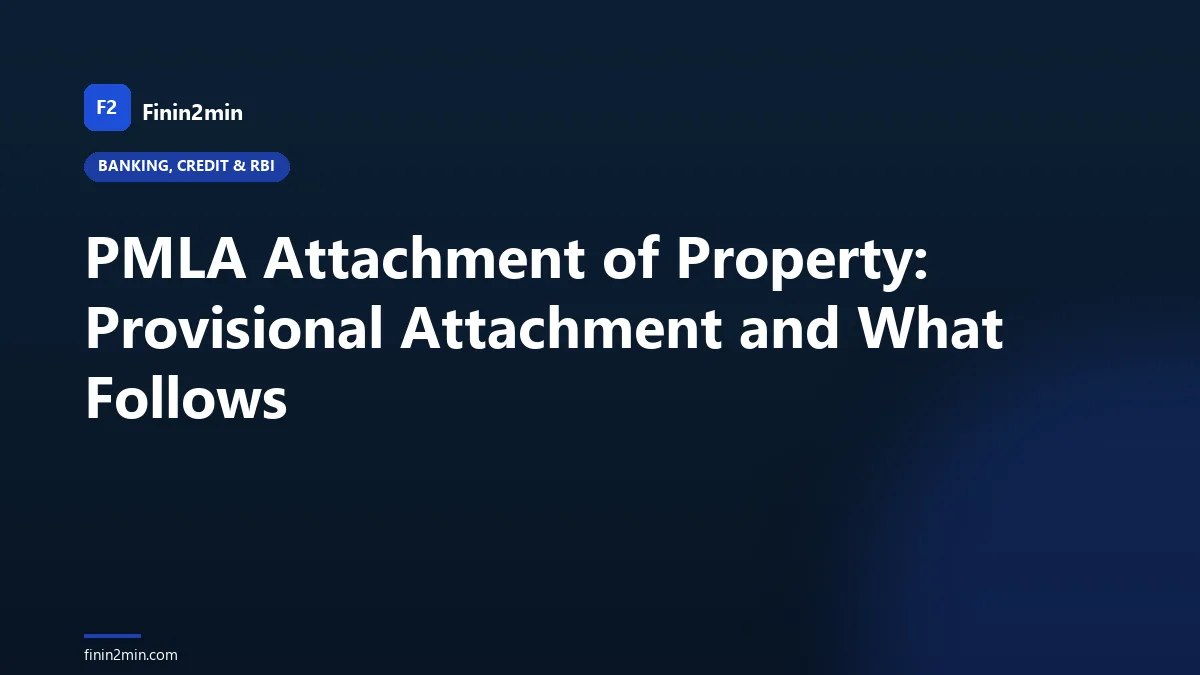 PMLA Attachment of Property: Provisional Attachment and What Follows