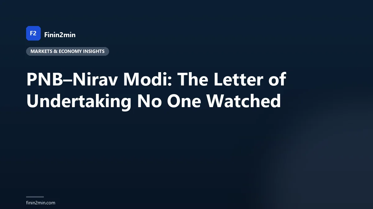 PNB–Nirav Modi: The Letter of Undertaking No One Watched