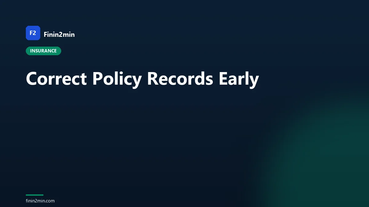 Correct Policy Records Early