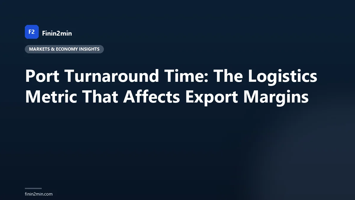 Port Turnaround Time: The Logistics Metric That Affects Export Margins