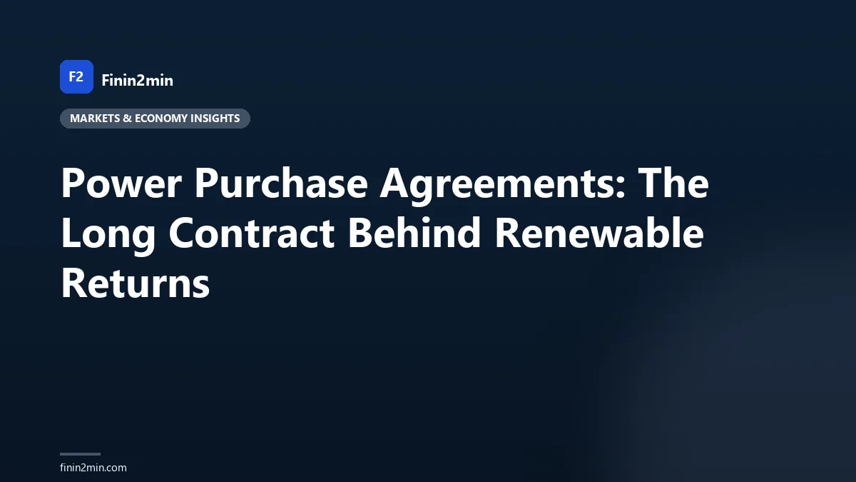 Power Purchase Agreements: The Long Contract Behind Renewable Returns