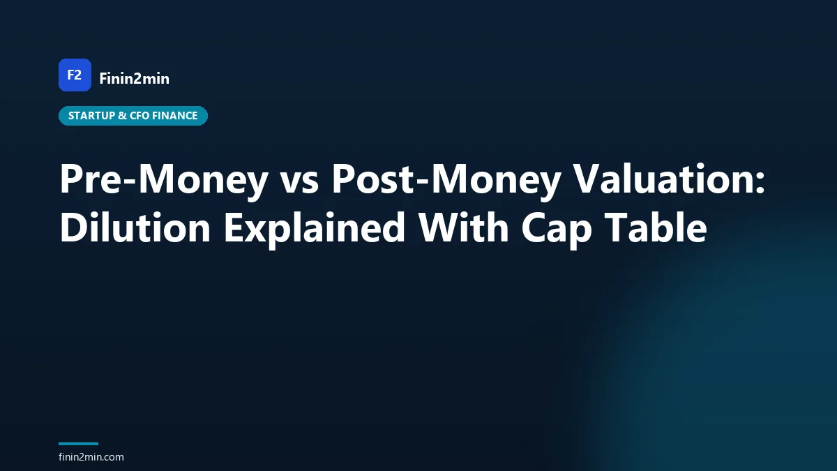 Pre-Money vs Post-Money Valuation: Dilution Explained With Cap Table
