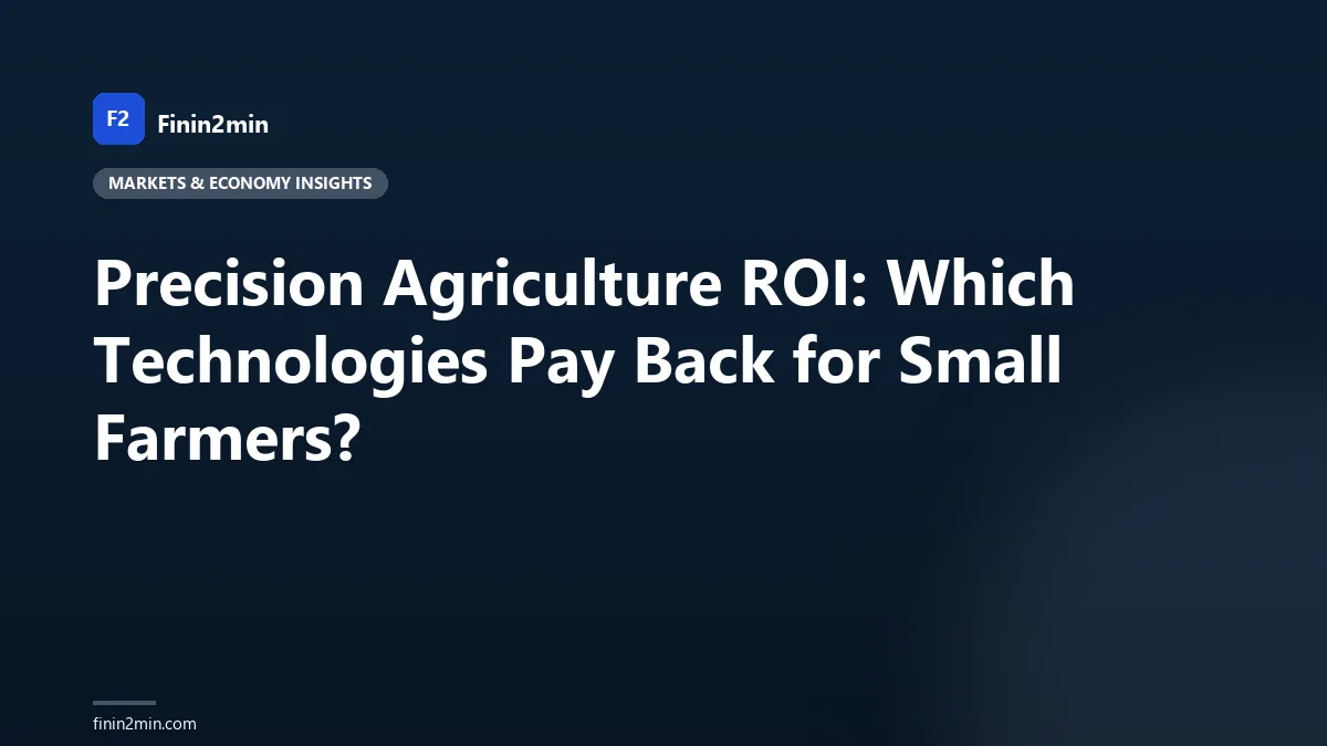 Precision Agriculture ROI: Which Technologies Pay Back for Small Farmers?