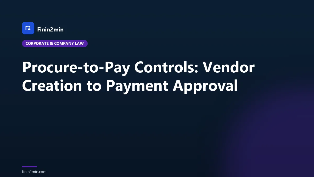 Procure-to-Pay Controls: Vendor Creation to Payment Approval