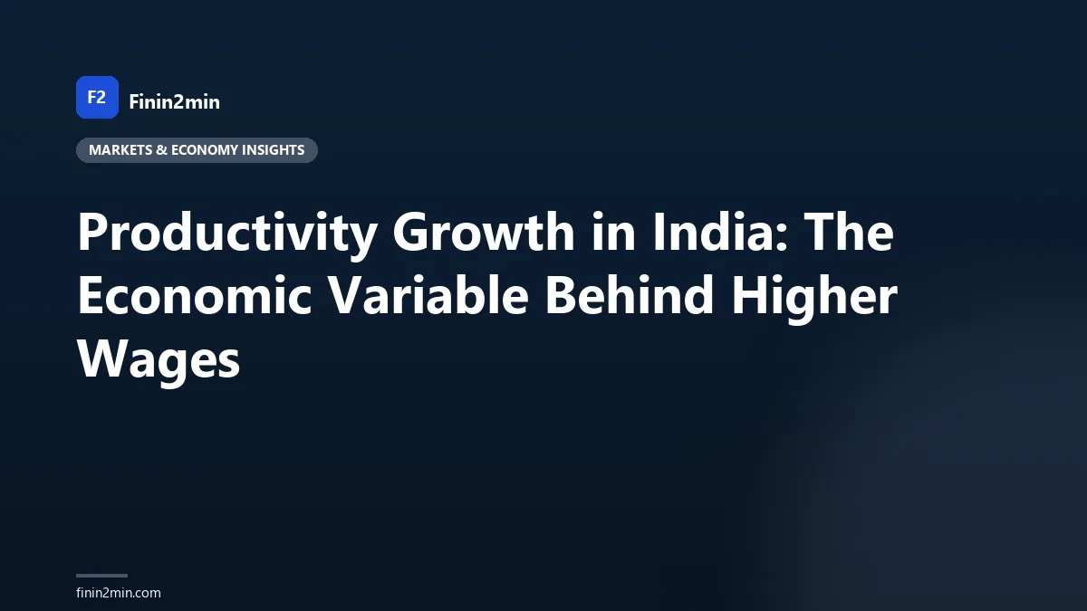Productivity Growth in India: The Economic Variable Behind Higher Wages