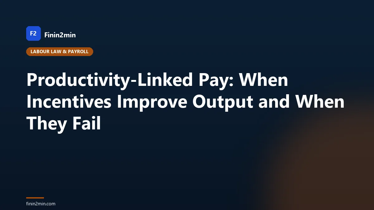 Productivity-Linked Pay: When Incentives Improve Output and When They Fail