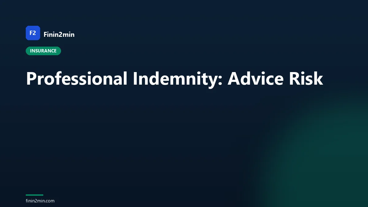 Professional Indemnity: Advice Risk