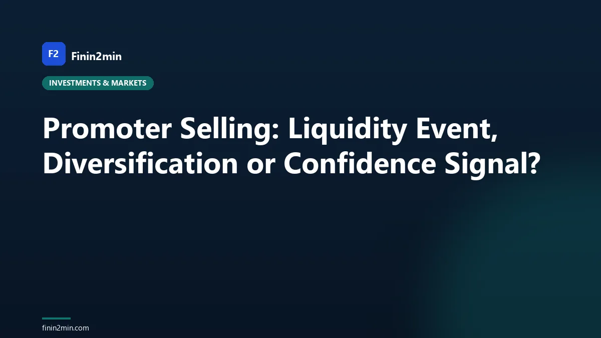 Promoter Selling: Liquidity Event, Diversification or Confidence Signal?