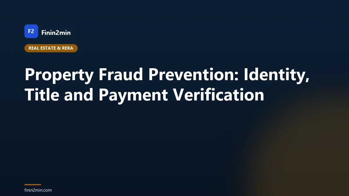 Property Fraud Prevention: Identity, Title and Payment Verification