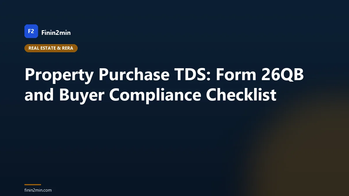 Property Purchase TDS: Form 26QB and Buyer Compliance Checklist