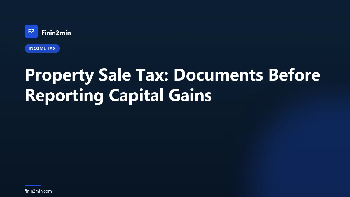 Property Sale Tax: Documents Before Reporting Capital Gains