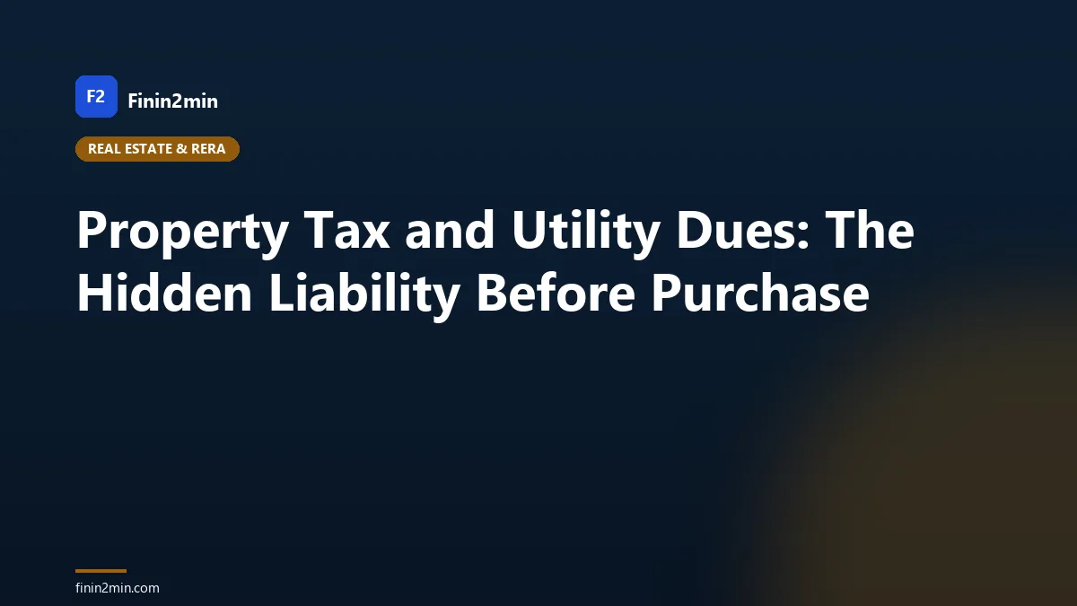 Property Tax and Utility Dues: The Hidden Liability Before Purchase