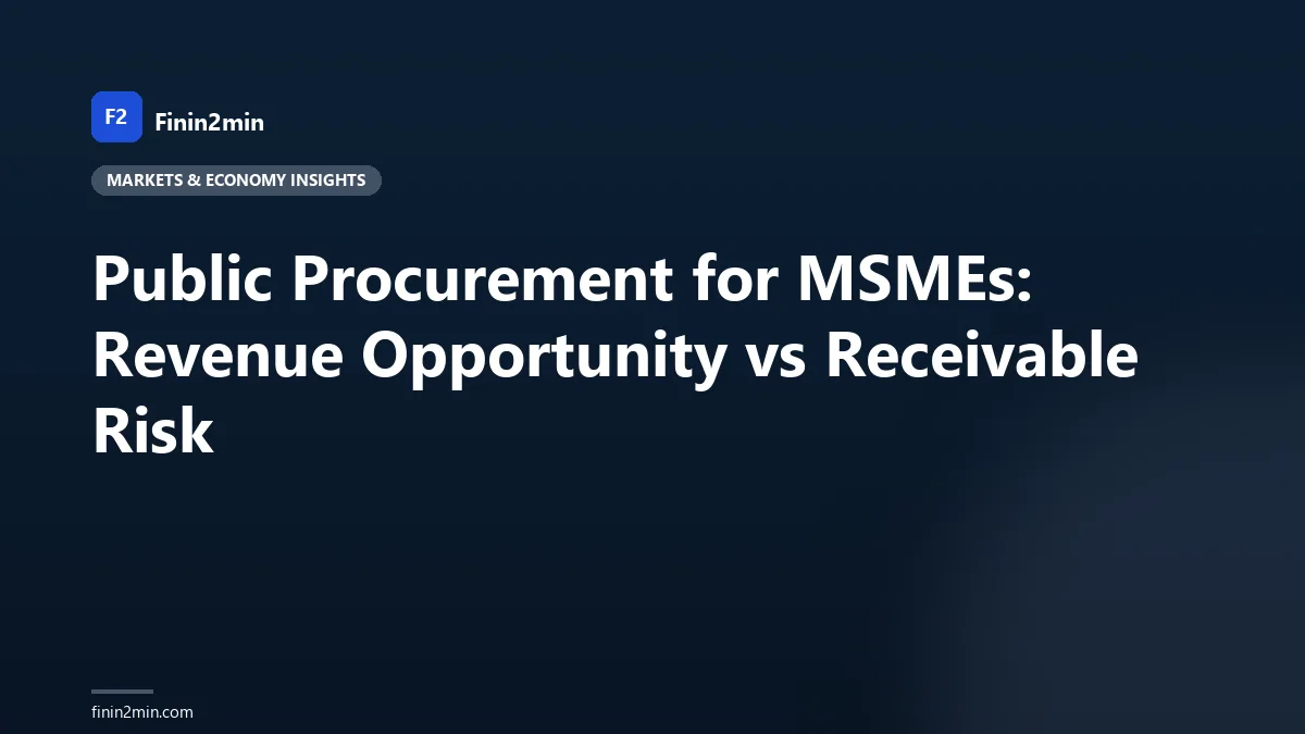 Public Procurement for MSMEs: Revenue Opportunity vs Receivable Risk