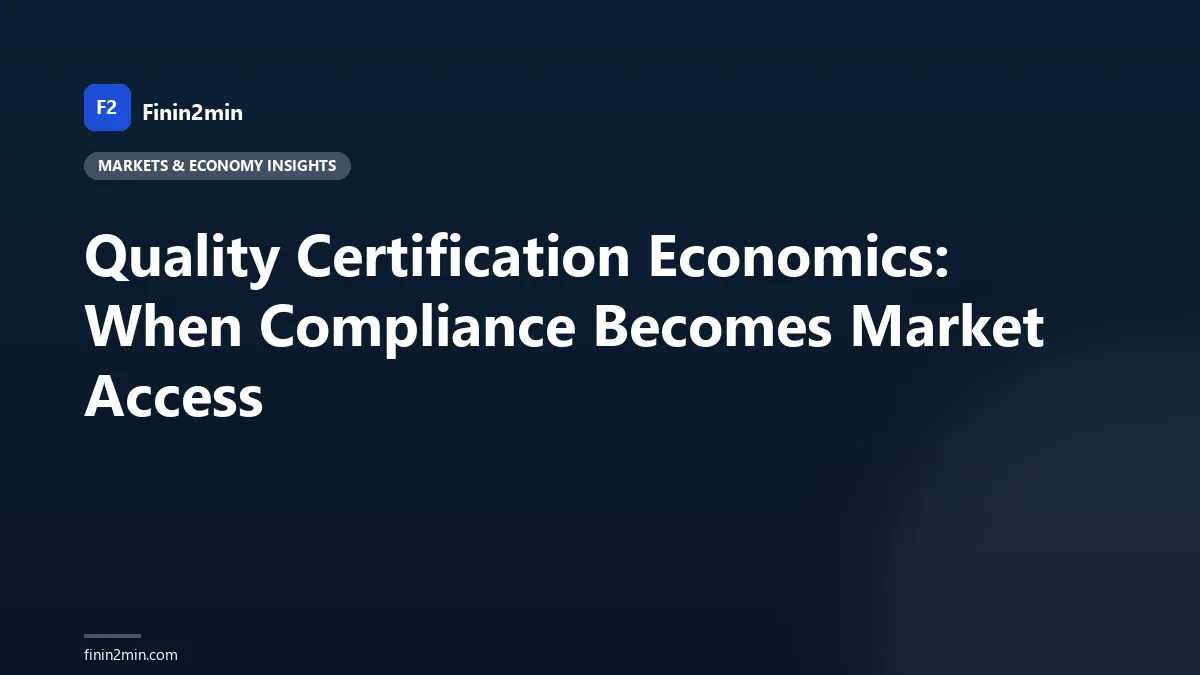 Quality Certification Economics: When Compliance Becomes Market Access