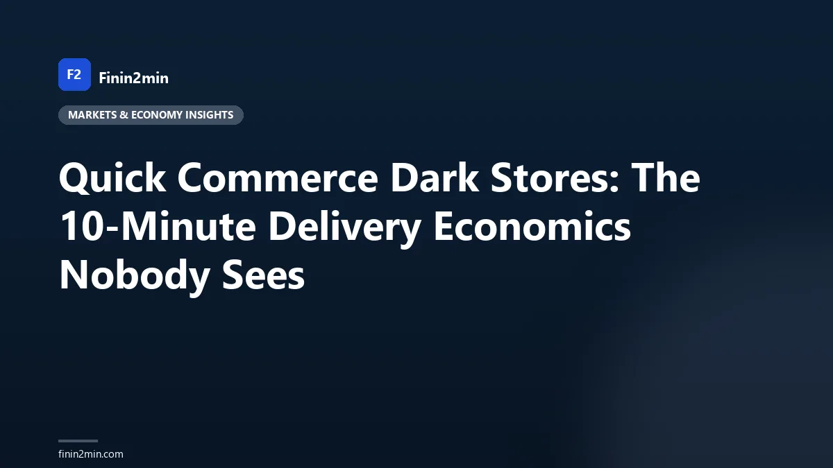 Quick Commerce Dark Stores: The 10-Minute Delivery Economics Nobody Sees