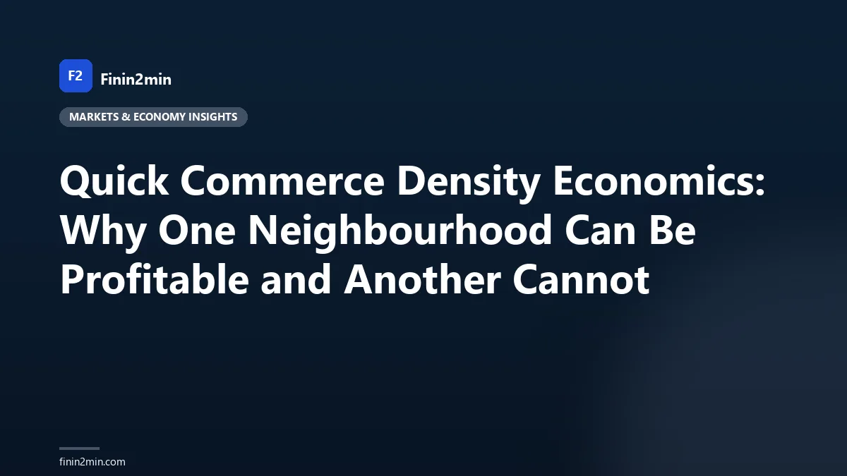 Quick Commerce Density Economics: Why One Neighbourhood Can Be Profitable and Another Cannot